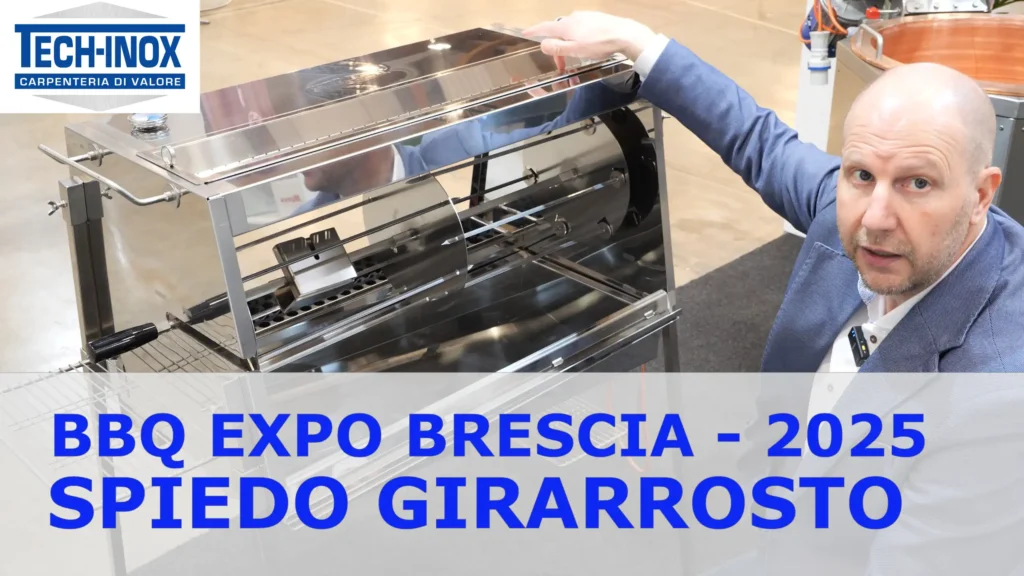 Spiedo Piatto Inox Per Girarrosto Elettrico, Largo 15 Mm, Spessore 6 Mm, Lunghezza 64,5 Cm